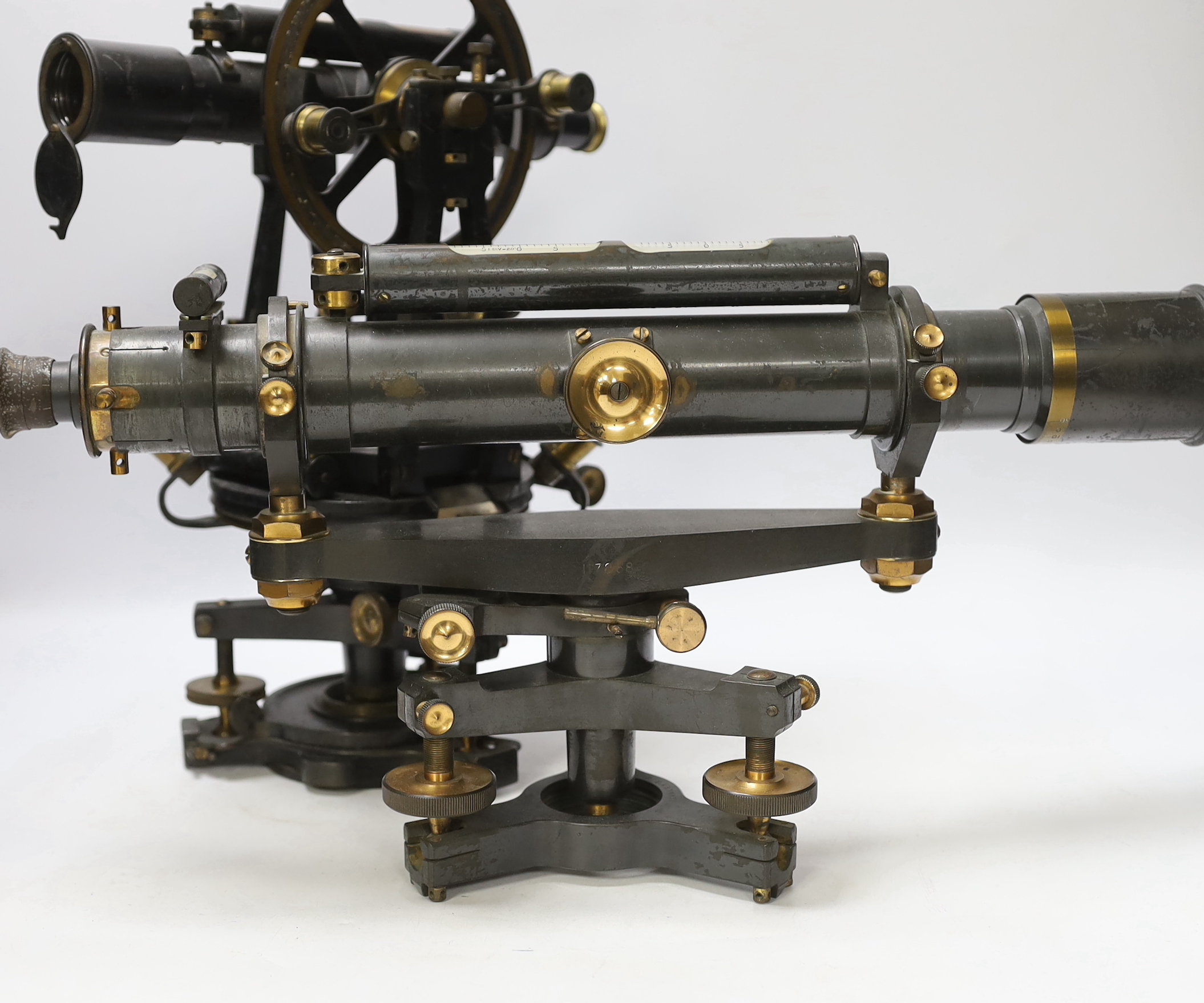 An early 20th century micrometer theodolite by Heath & Co. ‘Hezzanith’, Crawford, London, and an early 20th century Stanley theodolite, serial no.28288